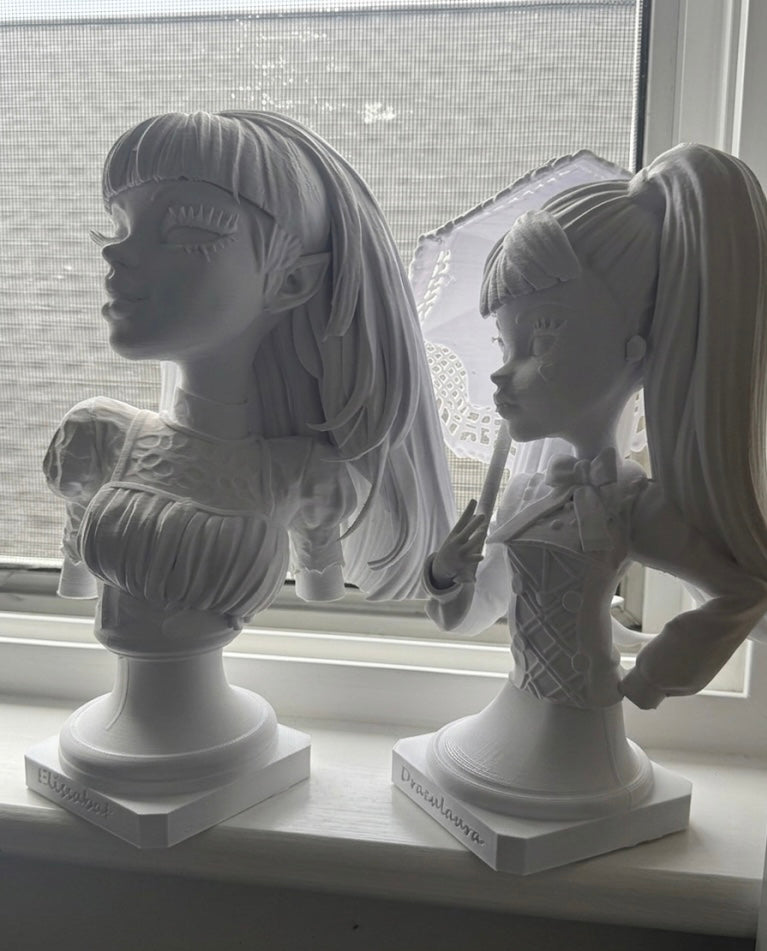 BUNDLED: Elissabat + Draculaura 3D Printed Statues